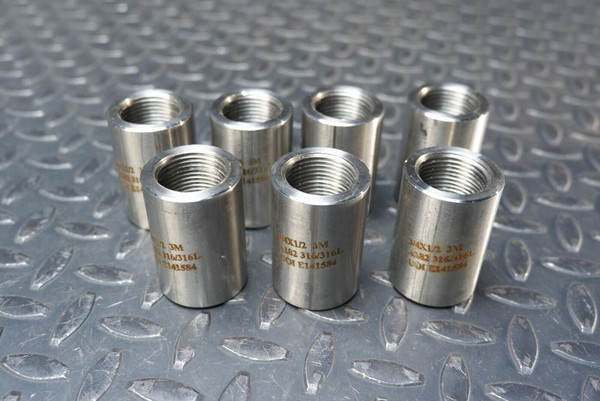 Lot of 7, 3M, 3/4"x1/2" SS Threaded Weld-On Reducer A182 316/316L -Unused 3M A182 316/316L