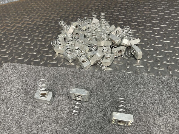Lot of 45 Power-Strut Channel Nuts w/ Spring, PS RS 1/2 EG 1/2 Spring - Unused Power-Strut