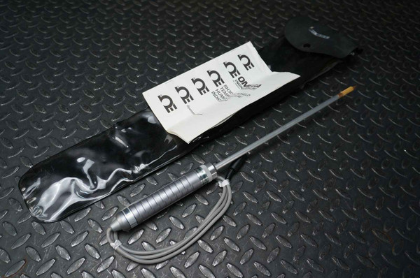 Omega RH-30-3 temperature/humidity probe with ribbed handle, long sensor, black case, and Omega paperwork.