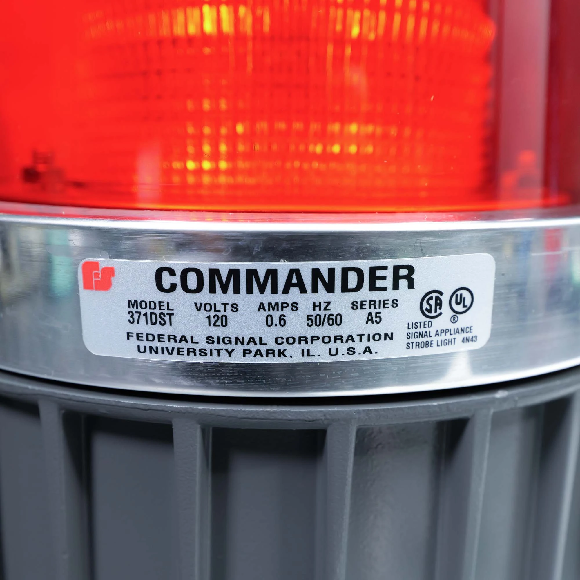 Federal Signal 371DST-120R Commander Hazard Strobe NOS