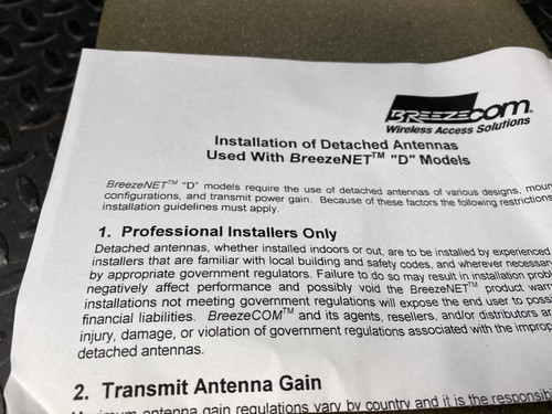 BreezeCOM 872909 Uni-8.5 EXT Antenna For BreezeNet D