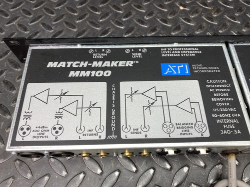 Lot of Two ATI MM110 Match-Maker Level and Impedance Interface Rack Mount