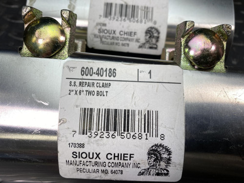 2 Sioux Chief Manufacturing Co. Stainless Steel Repair Clamp 2"x6", 600-40186