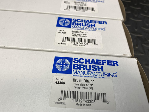 Lot of 4 Schaefer Brush 43308 Flue and Condenser Brush 1" Diameter -New in Box