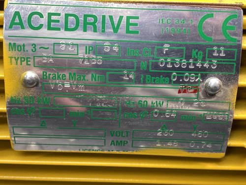 M.G.M. Electric Motors BA 71B6, 230/460, 0.25 kW Motor