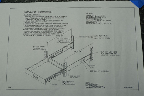 Hoffman D-L324DR DesignLine Rack Shelf Drawer Kit 3 1/2" - Unused