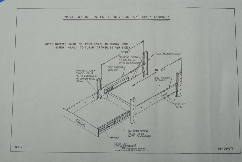 Hoffman D-L324DR DesignLine Rack Shelf Drawer Kit 3 1/2" - Unused