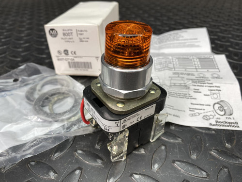 Allen Bradley 800T-QT10A Pilot Light, Series T, Amber Lens -Unused Allen Bradley