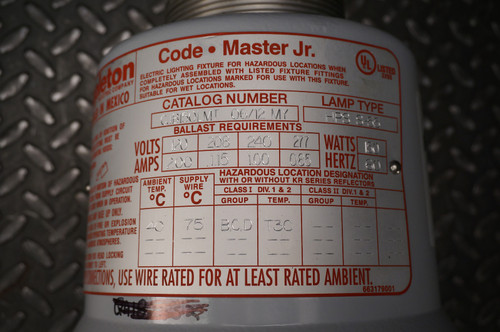 Appleton CJB150L-MT Explosion Proof Sealed Lamp Housing Code Master -Unused
