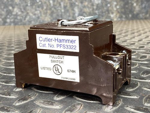 Cutler-Hammer PFS3322 Pullout Switch, 30A, 250V - Unused Cutler-Hammer