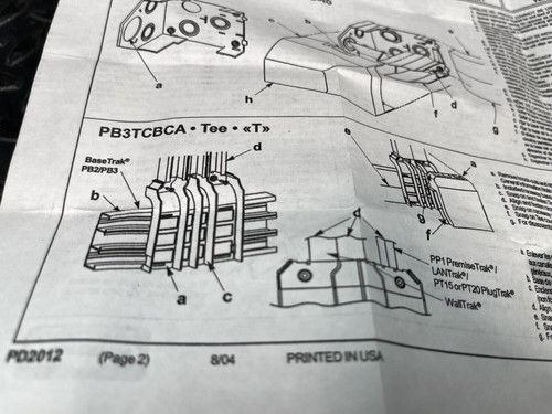 Hubbell PB3TCBCA Mediatrak Multi-Channel Tee Fitting