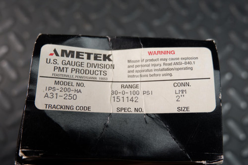 Ametek IPS-200-HA Indicating Pressure Switch Gauge 30-0-100 PSI 1/4" LMM 2" Face