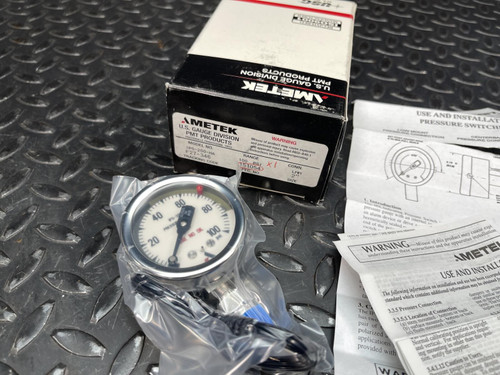 Ametek IPS-200-HA Indicating Pressure Switch Gauge 100 PSI 2" Face 1/4" LMM AMETEK IPS-200-HA