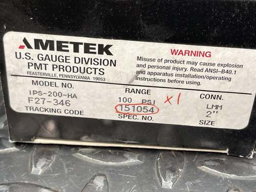 Ametek IPS-200-HA Indicating Pressure Switch Gauge 100 PSI 2" Face 1/4" LMM