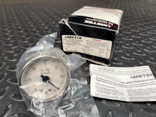 Ametek V1535 Vacuum Gauge 30 In. Hg. CCW 2" Face 1/4" CBNPT Connector AMETEK V1535