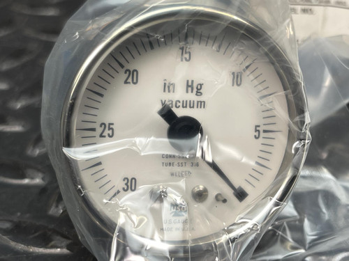 Ametek V1535 Vacuum Gauge 30 In. Hg. CCW 2" Face 1/4" CBNPT Connector