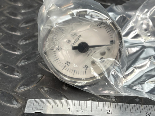 Ametek V1535 Vacuum Gauge 30 In. Hg. CCW 2" Face 1/4" CBNPT Connector