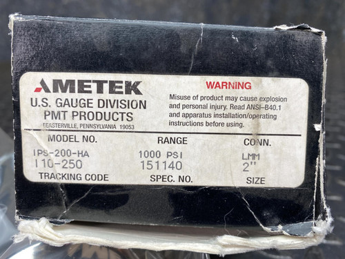 Ametek IPS-200-HA Indicating Pressure Switch Gauge 1000 PSI 2" Face 1/4" LMM