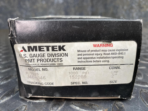 Ametek P1535 Corrosion Resistant Gauge 1000 PSI 2" Face 1/4" LMF Connector