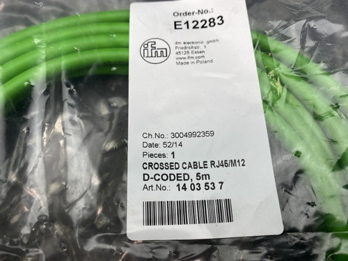 Lot of 3, IFM E12283 Crossed Cable RJ45 to M12 M/M Cable 5 Meter Long