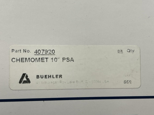 Buelhler 407920 Chemomet 10" PSA Fine Polishing Cloth, Box of 10