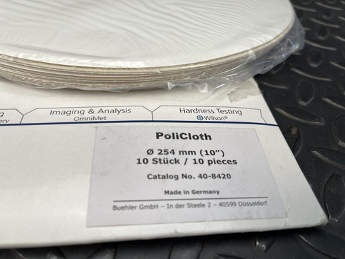 Buelhler 40-8420 Policloth 10" PSA Intermediate Polishing Cloth, PK of 10