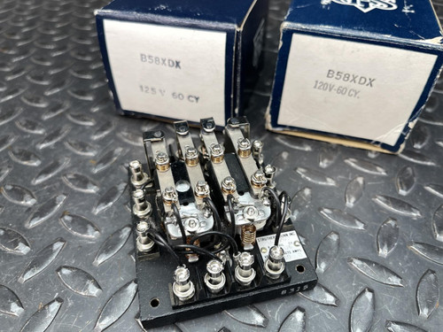 Lot of 2 Struthers Dunn Dunco B58XDX Relays 120V & 125V, 60 CY -Unused Dunco B58XDX