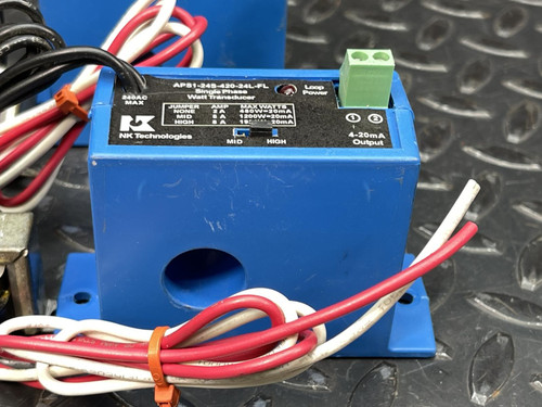 Lot of 2 NK Technologies ASP1-24S-420-24L-FL Single Phase Watt Transducers