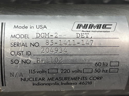 NMC, Nuclear Measurements Corp. DGM-2 Detector