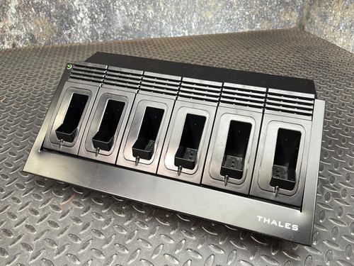 Thales battery charger for MBITR tactical radios from Obtainium Science Surplus, front view.