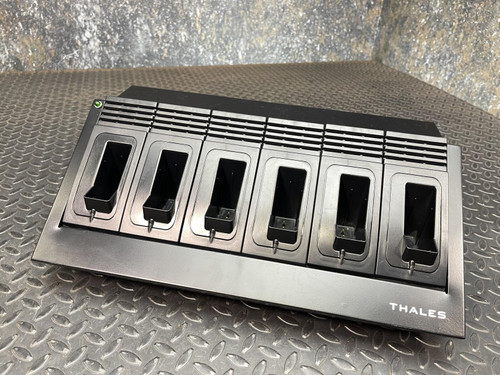 Top view of a Thales battery charger for MBITR tactical radios from Obtainium Science Surplus.