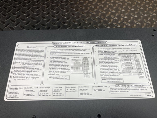 Extron SMX Series Controller 8 x DVI-D Input, 4 X DVI-D Output, 8x4 Stereo Audio
