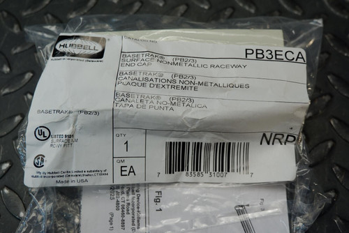 Hubbell PB3ECA Basetrak PB2/3 Raceway Endcap White - Lot of 12