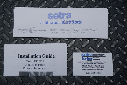 Setra 225 P/N 2251250PCC433B1MT1 Pressure Transducer -14.7-250 PSIG