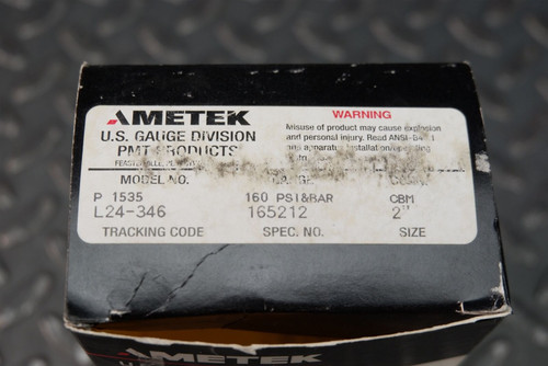 Ametek P1535 Gauge 160 PSI & BAR 2" Face CBM Connector NEW