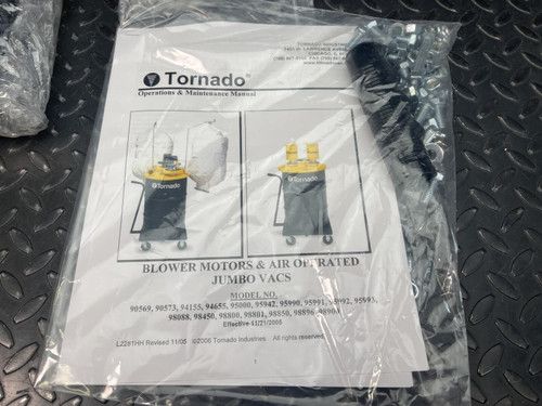 Tornado 95961 Jumbo Vacuum, Dual Venturi, Wet, Pneumatic, 55 Gal Tank w/ Cart