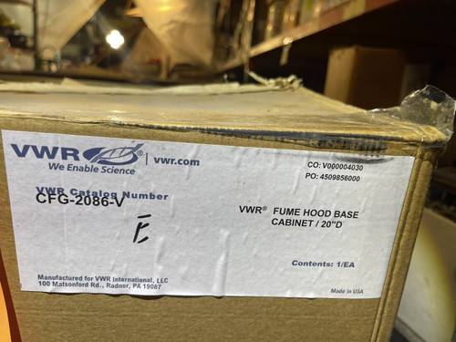 VWR, Kewaunee Scientific CFG-2086-V Fume Hood Base Cabinet -Unused