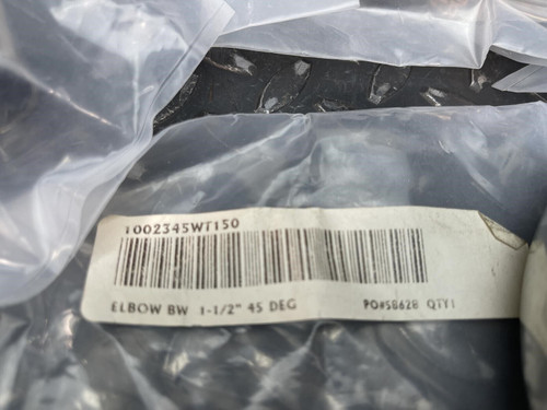 Lot 4- MKS 1002345WT150, 45 Degree Elbow Fitting, Buttweld, 1.5" O.D.
