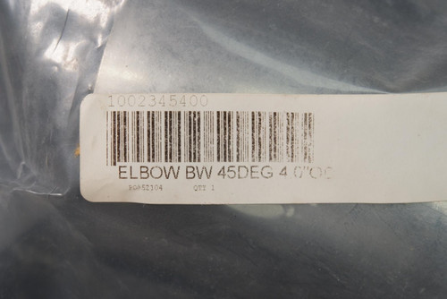 MKS 1002345400, 45 Degree Elbow Fitting, Buttweld, 4.0" O.D., 304 SS -Unused