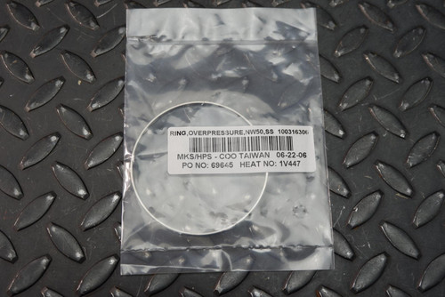 Lot of 5 - MKS 100316306 Overpressure Ring, NW50 ISO-KF Flange,80 psig, 304 SS