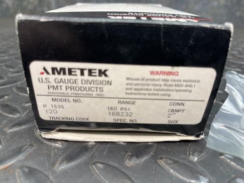 Ametek P 1535 Corrosion Resistant Gauge 160 PSI 2" Face CBNPT Connector