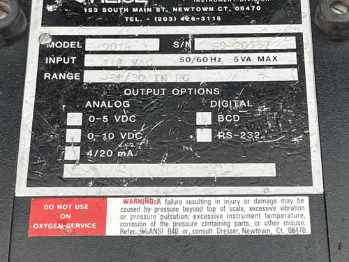Heise 901A Digital Pressure Indicator -30/30 In. HG