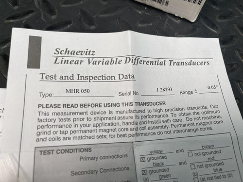 Lot of 5 Schaevitz Linear Variable Differential Transducer MHR 050 / MHR 250
