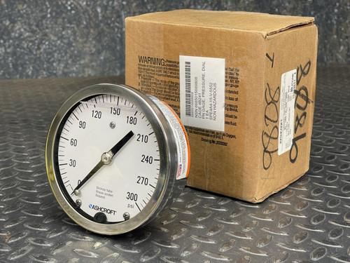 Ashcroft 45-1009-A-02B-300# Silicon Filled Gauge 0-300 PSI 4-1/2" Face 1/4"NPT Ashcroft 45-1009-A-02B-300#