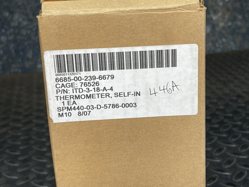 Moeller Thermometer -40 to 180° F. 6685-00-239-6679, ITD318A4, -Unused