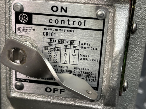 Crouse-Hinds EDSC271 GE CR101, On/Off Control, 115VAC, Appleton ECC755RH
