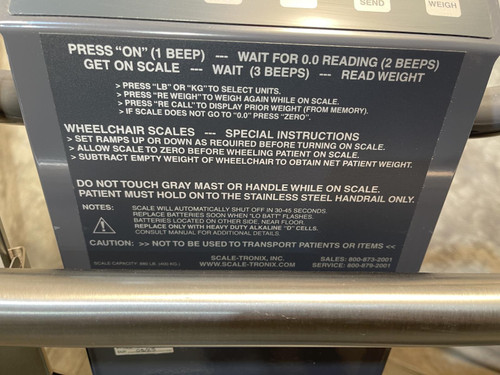 Lot of 2 Scale-Tronix Mobile Stand On Patient Scales w/ Height Bars