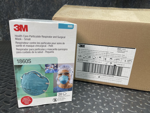 Lot of 120, 3M Surgical Masks 1860S, N95, Size Small -Unused 3M