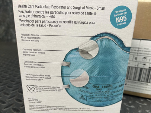 Lot of 120, 3M Surgical Masks 1860S, N95, Size Small -Unused