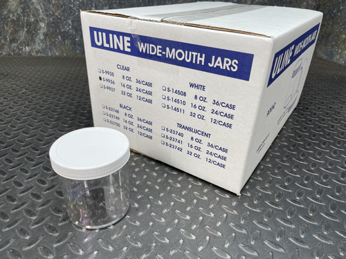 24 - Uline S-9936 Widemouth 16 oz. Plastic Jars with Screw-on Lids Uline S9936